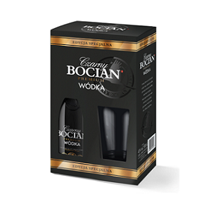 Picture of Vodka Black Bocian 40% in Gift box with glass  Alc. 0.5L (Case=6)
